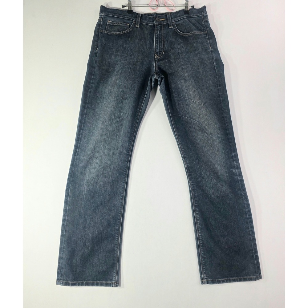 Apt. 9 Mens Straight Fit Dark Wash Blue Denim Jeans 34x32